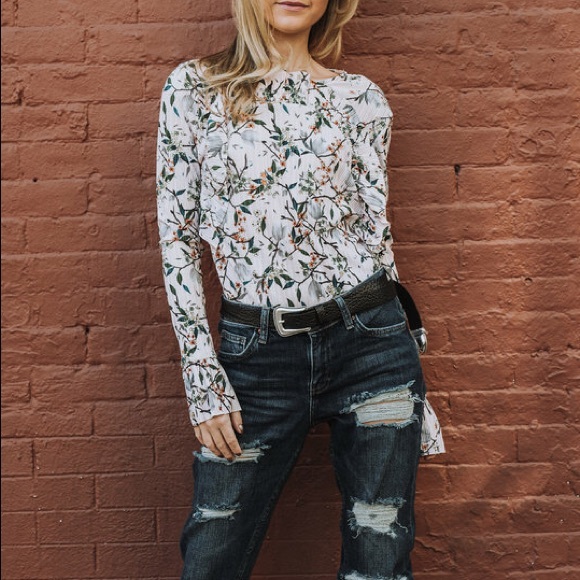 Topshop Print Ruffle Plissé Top - Picture 12 of 13